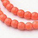Opaque Solid Color Glass Beads Strands GLAA-D080-4mm-14-2