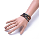 Three Loops Frosted Natural Gemstone Beads Wrap Bracelets BJEW-JB04246-5