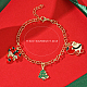 Рождественские браслеты с подвесками из латуни и эмали AU3344-4