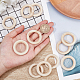 GORGECRAFT 40Pcs 40mm/1.57 inch Unfinished Solid Wooden Rings Round Natural Wood Rings Macrame Wooden Rings for DIY Craft Pendant Connectors Rings Jewelry Making Christmas Ornaments WOOD-GF0001-79-3