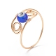 7 pz 7 colori lampwork malocchio intrecciato perline anelli set RJEW-JR00525-2