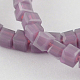 ガラスビーズ連売り  イミテーション翡翠  多面カット  キューブ  紫色のメディア  2~2.5x2~2.5x2~2.5mm  穴：0.5mm  約200個/連  18.1インチ GLAA-R041-2x2mm-35-1
