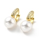Orecchini a cerchio pendenti con perle di plastica e zirconi chiari EJEW-A070-08G-1