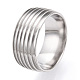 201 кольцо из нержавеющей стали с рифлением для пальцев STAS-WH0047-10S-2