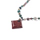 Natural Indian Agate Beaded Necklaces NJEW-L158-03-4