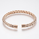 Bracelets manchettes bracelets jonc avec boule en 304 acier inoxydable BJEW-H570-27RG-2