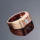 Men's Classic Real Rose Gold Plated Brass Cubic Zirconia Wide Band Finger Rings RJEW-BB06280-8RG-2