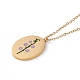 Enamel Oval with Birth Flower Pendant Necklace STAS-H174-02G-G-2