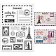 GLOBLELAND Vintage Postcard Clear Stamps Envelope Postage Stamp Postmark Silicone Clear Stamp Seals for Cards Making DIY Scrapbooking Photo Journal Album Decoration DIY-WH0167-56-1178-1