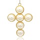 Golden Tone Alloy Acrylic Pearl Pendants PALLOY-J329-01-1