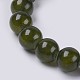 Natural Green Jade Beaded Stretch Bracelet BJEW-P210-15-10mm-2