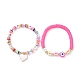 Parola i love mom set di braccialetti con perline acriliche per la festa della mamma BJEW-JB09044-4