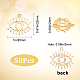 Sunnyclue 1 boîte de 50 breloques mauvais œil en métal creux doré pour la fabrication de bijoux FIND-SC0003-66-2