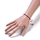 Set di bracciali e anelli di perline di nylon intrecciati regolabili SJEW-JS01029-01-5