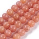 Natürliche Pfirsich Calcit Perlen Stränge, Runde, 6, Bohrung: 1 mm, ca. 64~67 Stk. / Strang, 15.3 Zoll ~ 15.75 Zoll (39~40 cm)