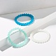 8mm Imitation Jade Glass Round Beads Stretch Bracelet for Girl Women BJEW-JB07179-3