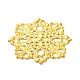 アイアン製フィリグリー透かしコネクター  エッチングされた金属装飾  花  ゴールドカラー  44x44x1mm  穴：1.4mm FIND-B020-04G-4