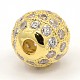 Micro ottone gioielli cz spianare perle tonde zirconi ZIRC-M024-04-3