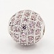 Thistle CZ Jewelry Findings Brass Micro Pave Cubic Zirconia Round Beads ZIRC-M015-13-NR-3