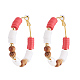 (vendita in fabbrica di feste di gioielli) orecchini a cerchio con perline heishi in ottone EJEW-JE04087-02-1
