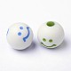 Perles acryliques rondes avec visage souriant de style artisanal MACR-S245-12-2