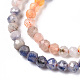 Naturelles et synthétiques mélangées perles de pierres précieuses brins G-D080-A01-03-15-3