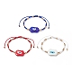 3-teiliges Set aus geflochtenen Perlenarmbändern aus Bunte Malerei- und Glassamen-Perlen in zwei Farben für Damen BJEW-JB09250-1