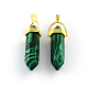 Malachite Stone Pendants with Alloy Findings G-R278-14G-1