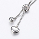 Adjustable 304 Stainless Steel Lariat Necklaces NJEW-L453-19D-2