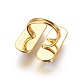 調節可能なパールカフの指輪  真鍮パーツ  ゴールドカラー  サイズ：8  17.5~18mm X-RJEW-K229-I01-3