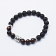 Natural Lava Rock and Red Tiger Eye Stretch Bracelets BJEW-E318-03A-1