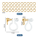 UNICRAFTALE 30Pcs Real 18K Gold Plated Clip-on Earring Findings with Plastic Clip-on Earring Converter 304 Stainless Steel DIY Earring Components with Loop with Open Jump Rings for DIY Jewelry Making STAS-UN0051-65-3