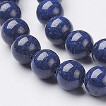Natural Mashan Jade Round Beads Strands, Dyed, Midnight Blue, 6mm, Hole: 1mm, about 69pcs/strand, 15.7 inch