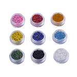 Abalorios de la semilla de cristal, redondo, color mezclado, 2mm, agujero: 1 mm, aproximadamente 50 g / 1bag, 9bags / set