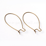 Brass Hoop Earrings Findings Kidney Ear Wires, Antique Bronze Color, Lead Free, Cadmium Free and Nickel Free, 18 Gauge, 43x20x1mm