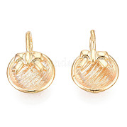 Brass Half Round Cuff Earrings with Bowknot for Women KK-N216-351