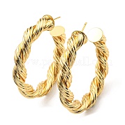 Круглые серьги-гвоздики с покрытием из латуни KK-C026-20G