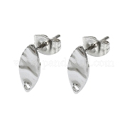 Accessoires de puces d'oreilles en 304 acier inoxydable STAS-L024-003P-08
