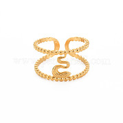Chapado en iones (ip) 304 anillo de puño abierto de serpiente de acero inoxidable para mujer RJEW-S405-239G