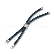Серебряные браслеты из витого нейлонового шнура DIY-B066-03P-30