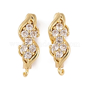 Фурнитура для сережек-обручов из латуни с фианитом KK-S374-04G-01