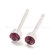 Серьга-гвоздик из латуни с микропаве из кубического циркония EJEW-C102-37P-08