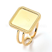 304 fornituras de anillo de puño abierto de acero inoxidable RJEW-Z018-45G