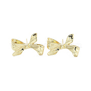 Серьги-гвоздики из латуни с бантом EJEW-Q811-03G