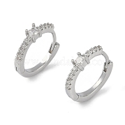 Серьги-кольца из прозрачного кубического циркония EJEW-L292-005P