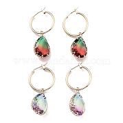 Серьги-кольца из светло-золотой латуни EJEW-Q800-56KCG