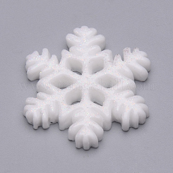 OLYCRAFT 100Pcs 2 Size Snowflake Resin Cabochons White Snowflake with  Glitter Resin Small Snowflake Ornaments Snow Shaped Craft Decoration for