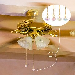 4 шт. светящиеся стеклянные подвески для потолочного вентилятора&nbsp;HJEW-LP00031