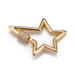 Латунь микропаве прозрачный кубический цирконий винт карабин брелоки&nbsp;X-ZIRC-L085-06G