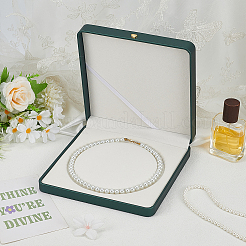 Кожаные коробки для упаковки ожерелий из жемчуга&nbsp;CON-WH0086-187C